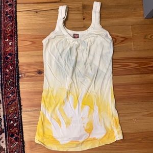 Language tie dyed tank top